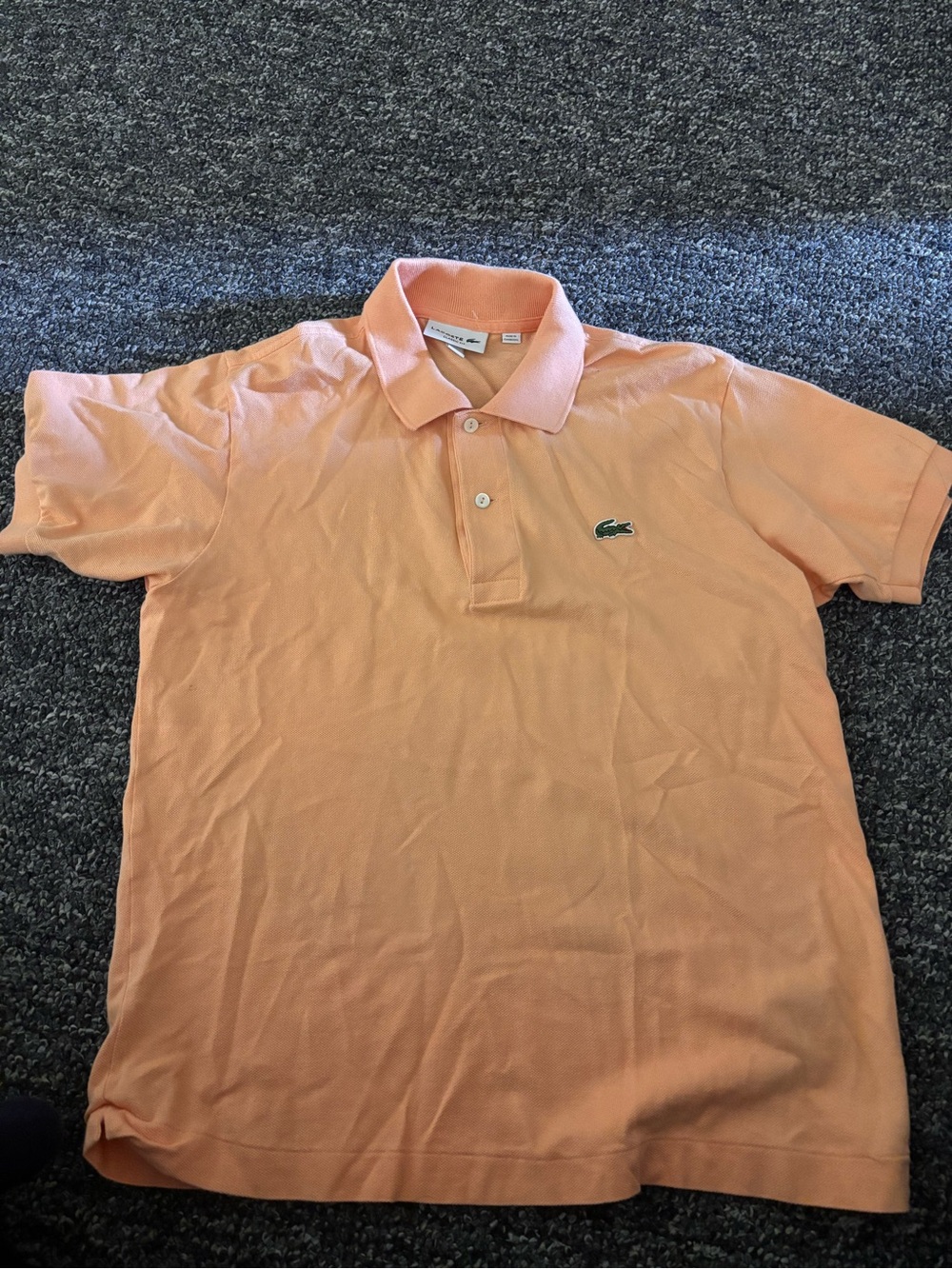 Lacoste Men's Peach-Orange Pique Polo